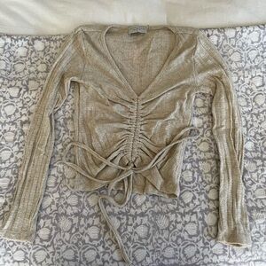 Long sleeve tie front top!